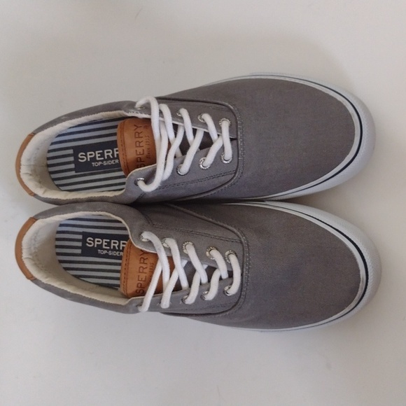 Sperry Other - Sperry Striper II CVO Canvas Gray Sneakers Men's 9.5 Nautical Preppy Casual